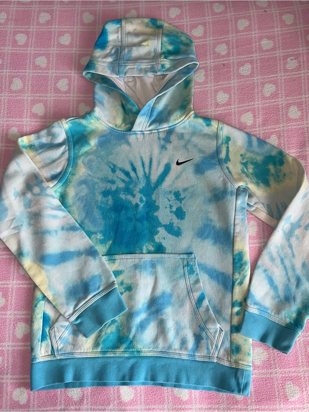 Nike Teal & Blue Tie-Dye Hoodie